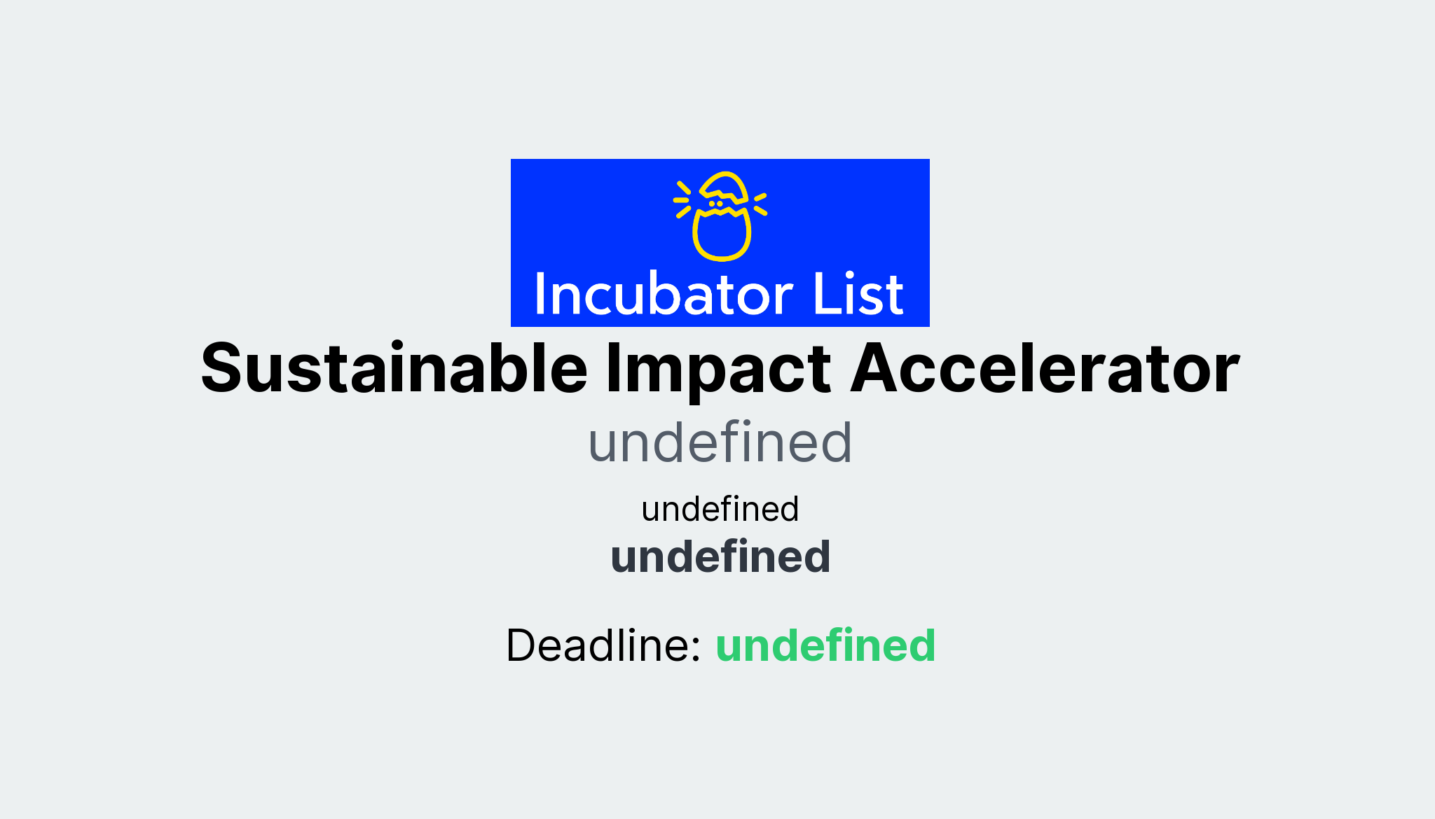 Sustainable Impact Accelerator Key Information